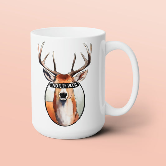 What do you call a deer with no eyes? Mug